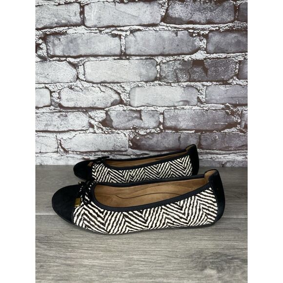 Vionic Minna Leather Suede Black White Bow Ballet Flats Women Sz 6.5M US/36.5EU - Picture 5 of 16